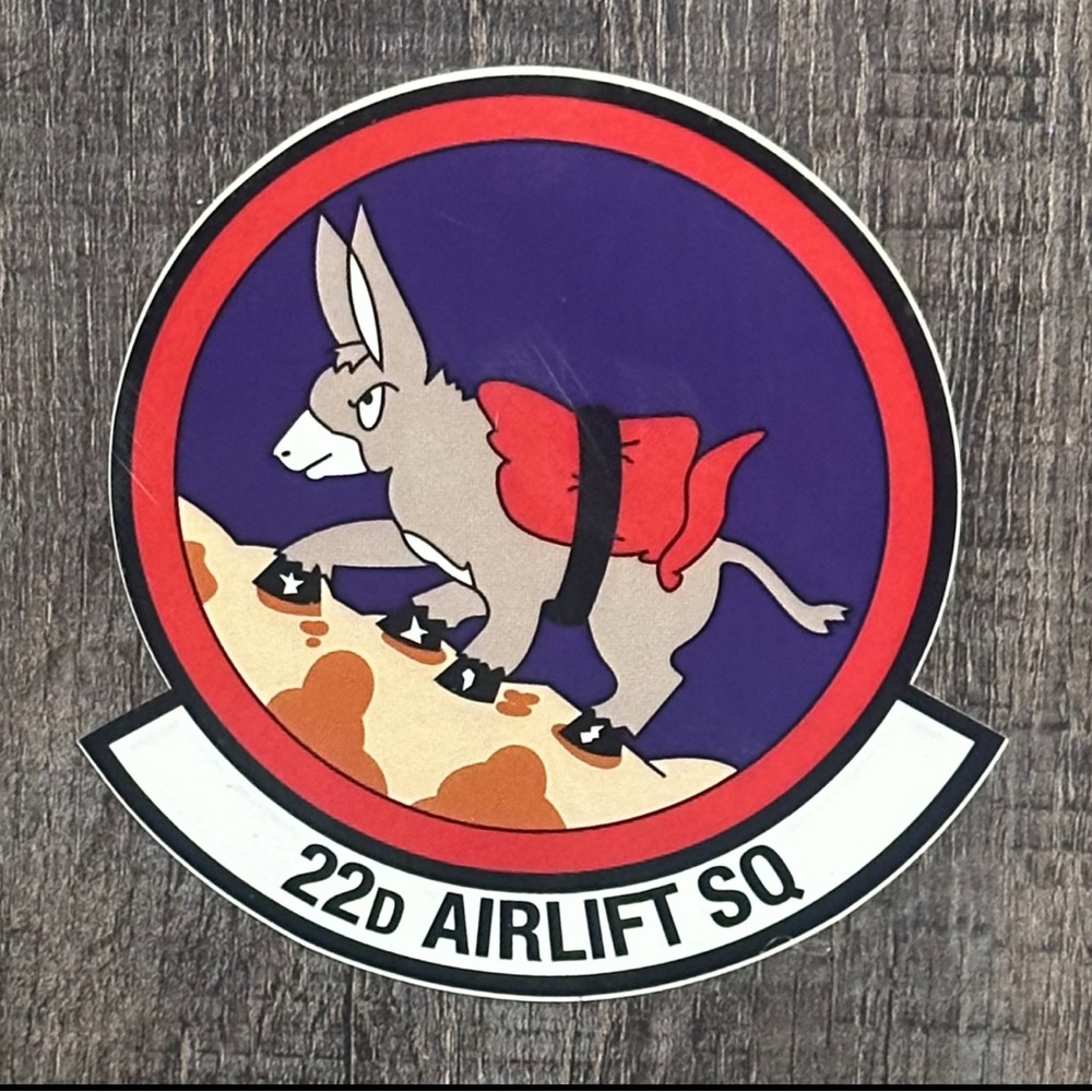 New US Air Force USAF 22d Airlift Squadron Military Unit Patch Sticker